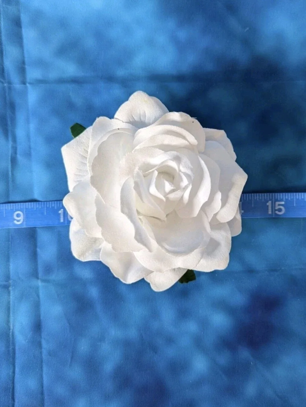 Rose Floral Hair Accessory White With Greenery Alligator Clip With Pin